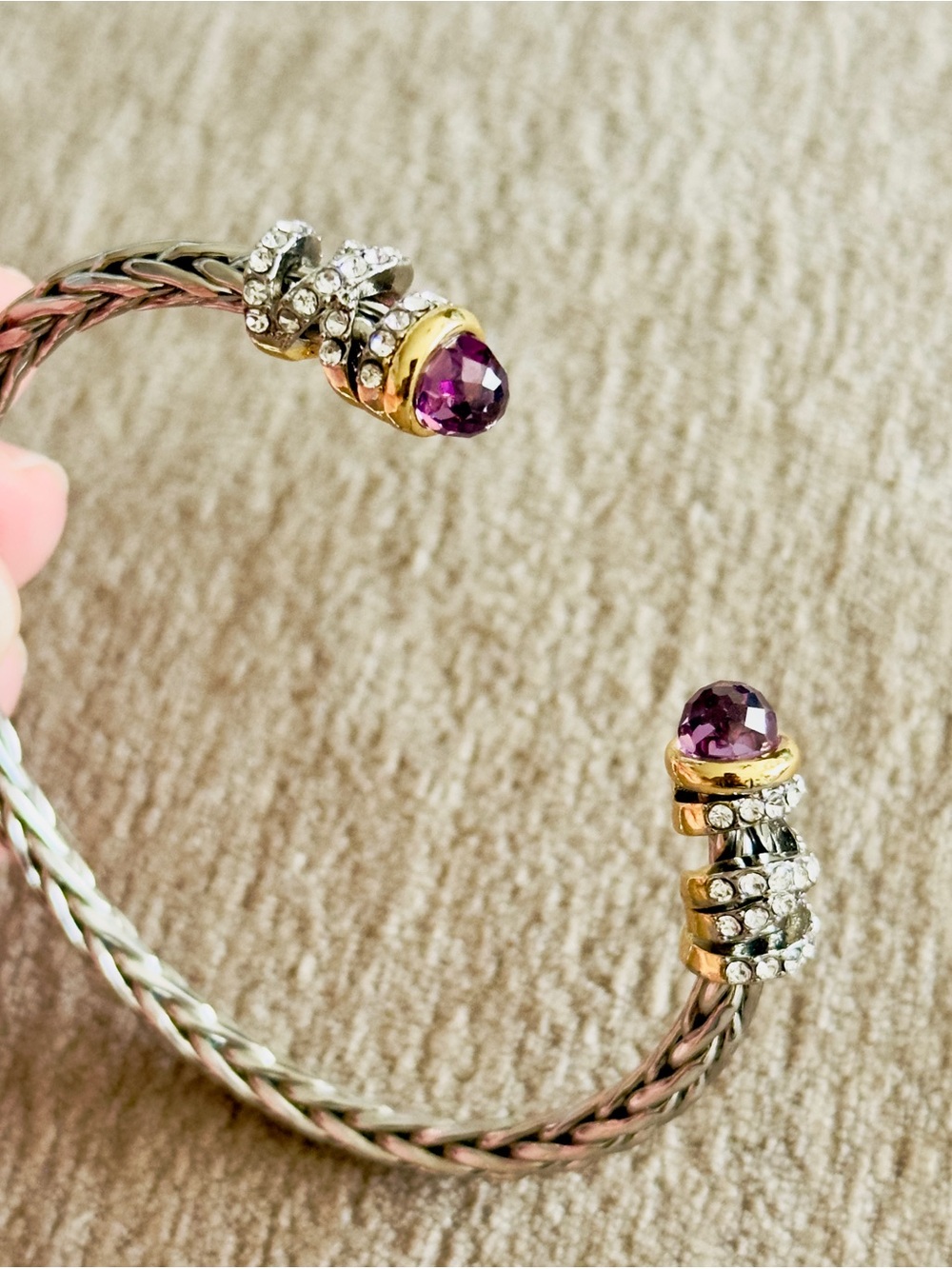 Two-Tone Braided Open Cuff